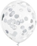 PartyDeco Baloane cu confetti - argintii 6 buc