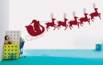 4 Decor Sticker Mos Craciun si sania cu reni - beestick-deco - 43,99 RON