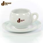 Danesi Caffé бяла порцеланова чаша с чинийка за лате 250 мл