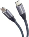 PremiumCord USB-C Apa - USB-C Apa Adat- és Töltőkábel 1m 100W - Szürke