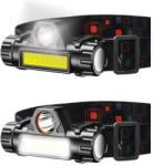 Trizand USB LED fejlámpa újratölthető akkumulátorral, 3/8/4 cm, fekete (00018371)