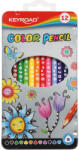 Keyroad Színes ceruza készlet háromszögletű, fém dobozban 12 db/bliszter Keyroad vegyes színek (KR971450)