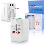 Laptophardware Univerzális világ utazó adapter 3in1 USA/UK/EU utazáshoz, oda vissza átalakít bármiről-bármire