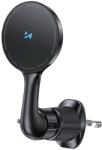 Wozinsky WCT5-6S4Y Autós Tartó Qi/MagSafe 15W Induktív Töltővel Szellőzőrácshoz - Fekete