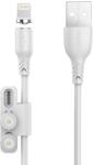 FONENG Mágneses kábel Foneng X62 3in1 USB-USB-C / Lightning / Micro USB, 2, 4A, 1m (fehér) (X623in1/White)