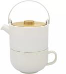 Bredemeijer Umea Teáskanna csészével, fehér, kőedény, űrtartalom: 0, 50 liter, Magasság: 210 mm