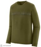 Patagonia hosszú ujjú sapka Cool Merino Blend Graphic póló, réteges csíkozás: tózöld (L)
