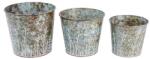 IRIS bádog kaspó, 3 darabos szett, pitypangos, rozsdás 11-15 cm (081087) - officedepot