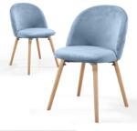 Miadomodo Étkezőszék készlet bársony 2 db jégkék (ESST05hts02ER)