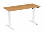 LVN System Elektromosan Állítható Magasságú Íróasztal Ülő-/állómunkához - 140x60 cm, Fehér, Tölgy