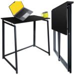 Ruhhy Összecsukható fekete fa íróasztal, 100×50 cm, stabil acélvázzal (00026117)