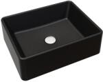 Brado KLARA pultra építhető gránit mosdókagyló fekete-szemcsés színben, beépíthető