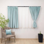 Hiko Set 2 draperii scurte cu doua benzi de prindere Hiko COMFY catifea Ice Blue, cu rejansa (100006478)