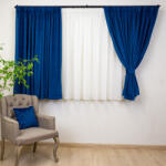 Hiko Set 2 draperii scurte cu doua benzi de prindere Hiko COMFY catifea albastru royal, cu rejansa (100006461)