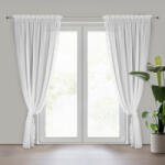 Takoy Set de perdele ELENA decorate cu aplicație din dantelă împodobite cu perle 140 x 270 cm