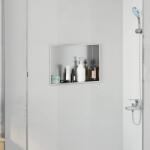 vidaXL Нишата за душ Сребристо 45 x 30 x 9, 5 см Неръждаема стомана (42012671)