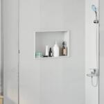 vidaXL Нишата за душ Бяло 45 x 30 x 9, 5 см Неръждаема стомана (42012670)