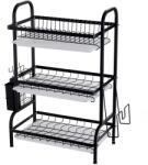 Trendy Sanitary Edénytartó állvány, három szinttel, fekete, 61 X 23, 5 X 42 cm (VSL-6N)