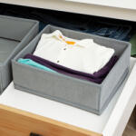 bewello Szürke szövet tárolódoboz - 30×26×10 cm praktikus fiókrendező és szekrényszervező (BW2075)