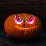 Family Halloween-i ijesztő szempár - piros LED-es - elemes (58195B)