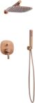 INVENA Glamour set de duș ascuns cu duș de ploaie cupru BS-02-014 (BS02014)