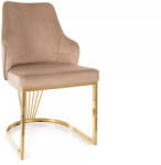 SIGNAL MEBLE Alure Velvet Bézs Bársony Étkezőszék Arany Vázzal (SIG-ALUREVZLBE)