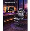 SONGMICS HOME Ergonomikus Gamer Szék Lábtartóval Fekete PU Bőr (EUZ-OBG072B01)