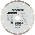 GRAPHITE Gyémánt vágókorong 180x22.2mm, szegmenses, száraz és vizes (57T311) - szerszamparadicsom