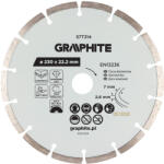 GRAPHITE Gyémánt vágókorong 230x22.2mm, szegmenses, száraz és vizes (57T314) - szerszamparadicsom