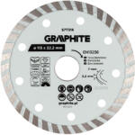 GRAPHITE Gyémánt vágókorong 115x22.2mm, turbo, száraz és vizes (57T316) - szerszamparadicsom