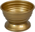  Műanyag mintás kerek talpas tál arany D16cm M10cm