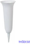  Sírváza leszúrós nagy műanyag D13, 5cm M38, 5cm - Fehér