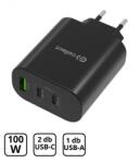 Cellect Hálózati töltő adapter gyorstöltő funkcióval 100W, Fekete - bluedigital