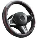  DW-5056R-40 40CM Valódi bőr kormányvédő szellőző lyukacsos Piros betétes mintával