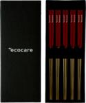 Ecocare Fém Sushi pálcika doboz arany-piros 10 db
