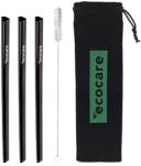 Ecocare Környezetbarát fém szívószál - szív, fekete 3 db