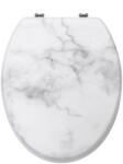 Pepita Scaun de toaletă Pepita MDF cu capac cu închidere lentă - Marmură - alb (P-7600)