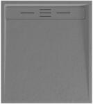 Welland Kőhatású Zuhanytálca - 80x90 cm, Szürke, Szifonnal