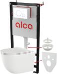 INVENA Tinos perem nélküli wc csésze Alca falsík alatti tartállyal, nyomólappal és lassú záródású ülőkével WC SZETT-TINOS (WC SZETT-TINOS)
