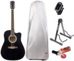Pasadena SG028CE Premium SET Black Chitară electro-acustică Dreadnought