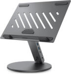 Spigen LD204H Laptop Állvány és Hub 6-in-1 - Szürke (AMP08885)