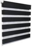 Woltu 85x150 cm sávos roló, dupla roló, zebra roló, fúrás nélkül, antracit