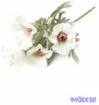  Mákvirág szálas hamvas levelű selyemvirág 55 cm - Fehér