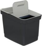 5five Cos gunoi Recyn, negru, plastic, compartimentat, 32.5 x 29 x H 39 cm, 20 litri Cos de gunoi
