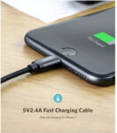 UGREEN Cablu de incarcare si transfer de date UGREEN MFi Lightning la USB A, negru, 1, 5 m UG-60157 iPhone cabluri de date (UG-60157)