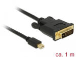 Delock Kábel Mini Displayport 1.1 Dugó > DVI 24+1 Dugó 1 M