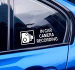  Menetrögzítő kamera az autóban "In car camera recording" matrica (33076) (33076)