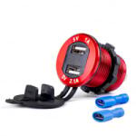 AMiO Vízálló Töltő Feszültségmérő 2xUSB 12/24V MOD-11 (0502861) (0502861)