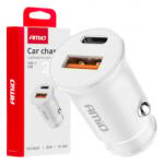 AMiO 03877 Szivargyútóról Működő USB-s Töltő USB-A + USB-C 20W 12/24V (0503877) (0503877) - aqua