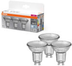 OSRAM GU10 LED 4, 3W, 350 lm, 4000 K, hidegfehér, áttetsző üveg-50 W izzó helyett, 3 darabos - Base Spot PAR16 (4058075818415)